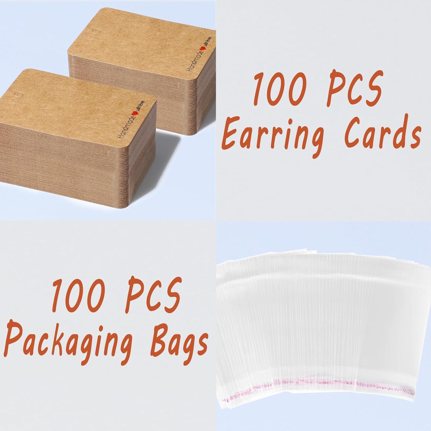 MAIBAOTA Earring Cards, 100 Pcs 1 Count (Pack of 100), 02 Brown/100 pcs