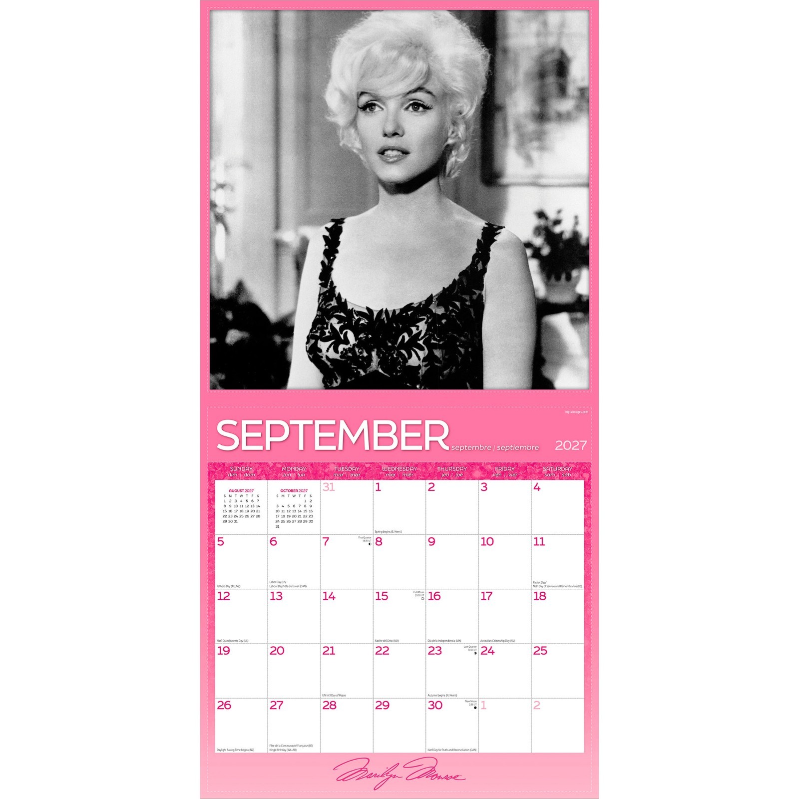 Marilyn Monroe OFFICIAL 2027 12×24″ (Hanging) Wall Calendar | Foil Stamped Cover