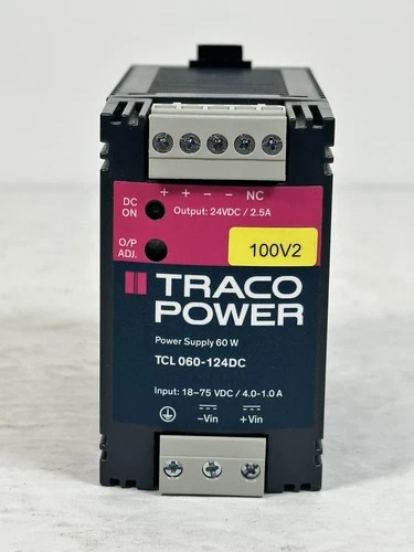 Traco Power TCL 060-124DC Industrial Power Supply 24VDC/2.5A, Input 18-75V
