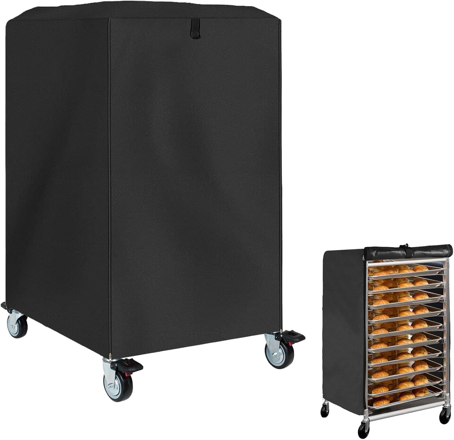 Pan Bun Rack Cover,420D Waterproof and Dust Resistant Bun Rack Cover with Zipper