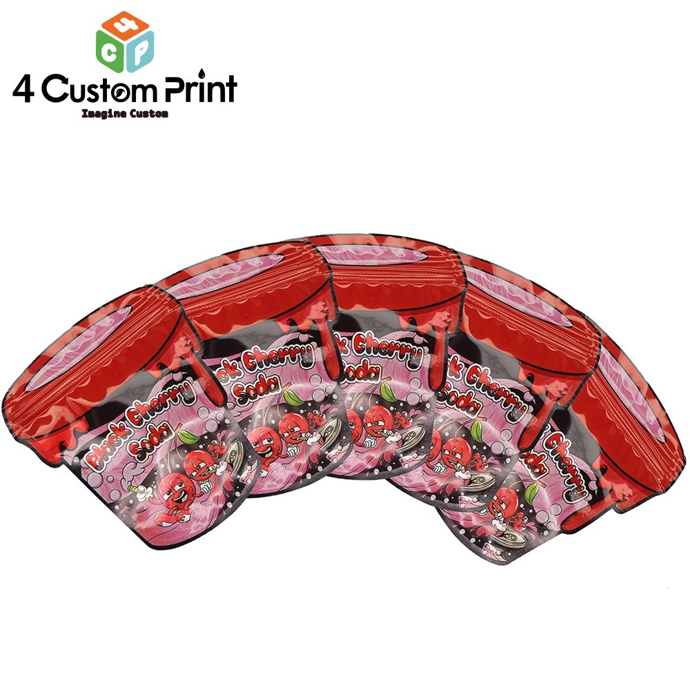 3.5g Black Cherry Soda Printed Mylar Bags 4×4.5in Smell Proof Resealable Pouches