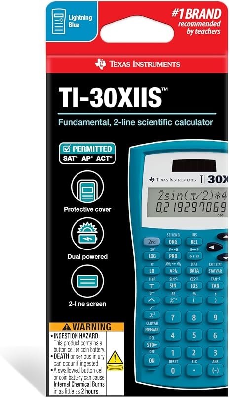 Texas Instruments TI-30XIIS Blue Scientific Calculator for High School Math
