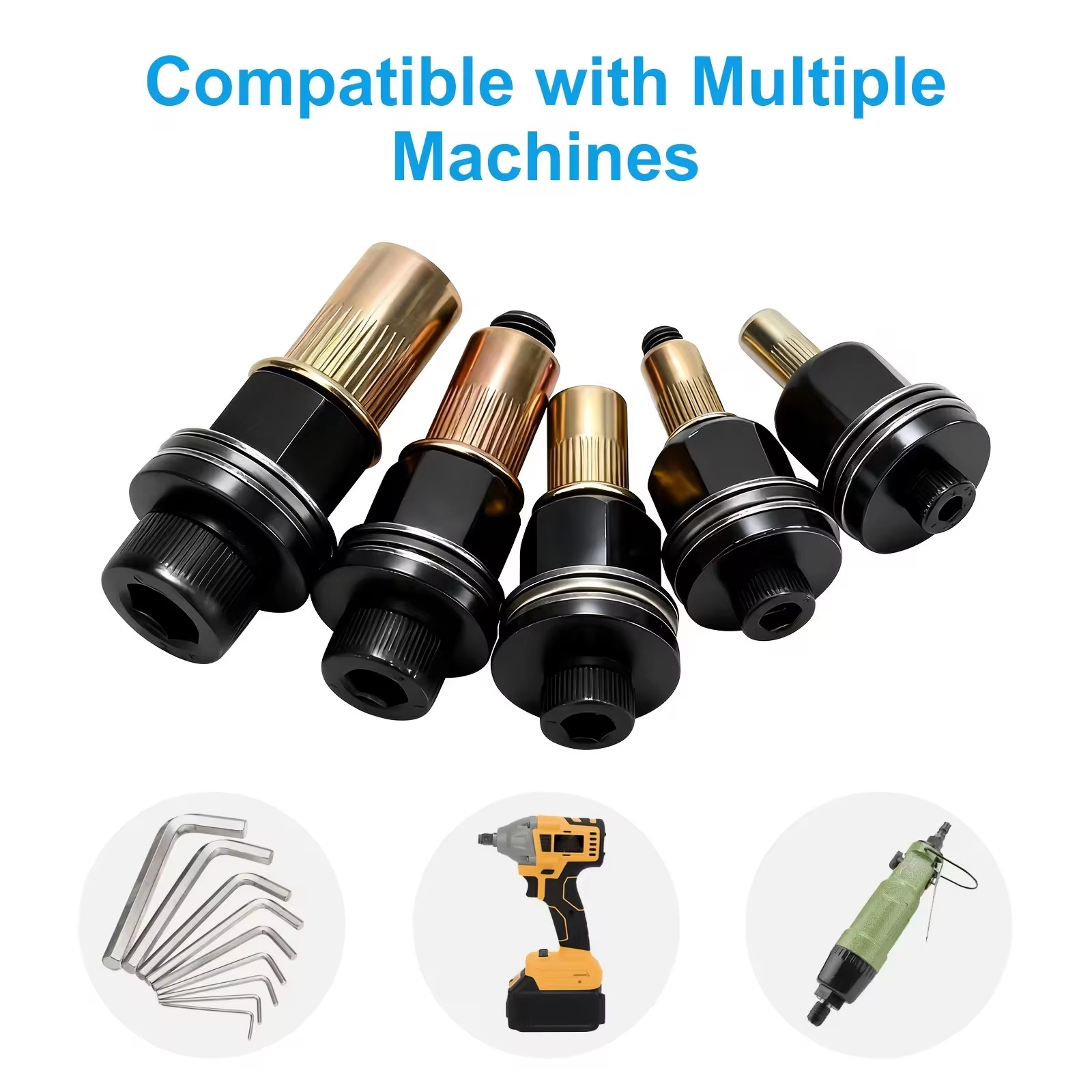 7 PCS Manual Rivet Nut Tool Kit Carbon Steel Nutsert Tool for M3-M12 Rivet Gun