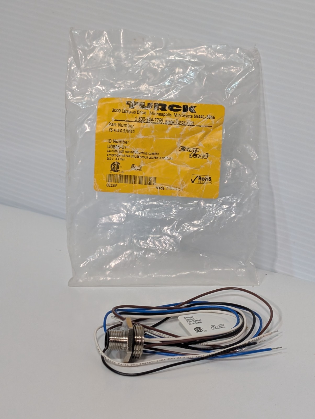 Turck FS 4.4-0.5/M20 Euro-Fast Industrial Connector, 250V, 4A Max, U0886-17