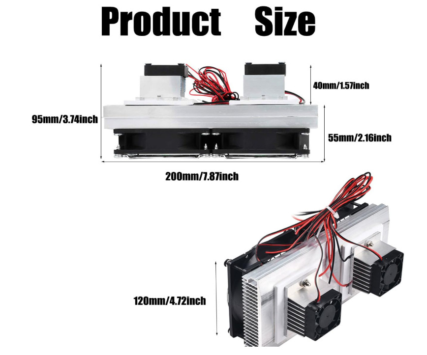 12V DC Mini Air Conditioner Peltier Cooling System DIY Thermoelectric Dual Modul