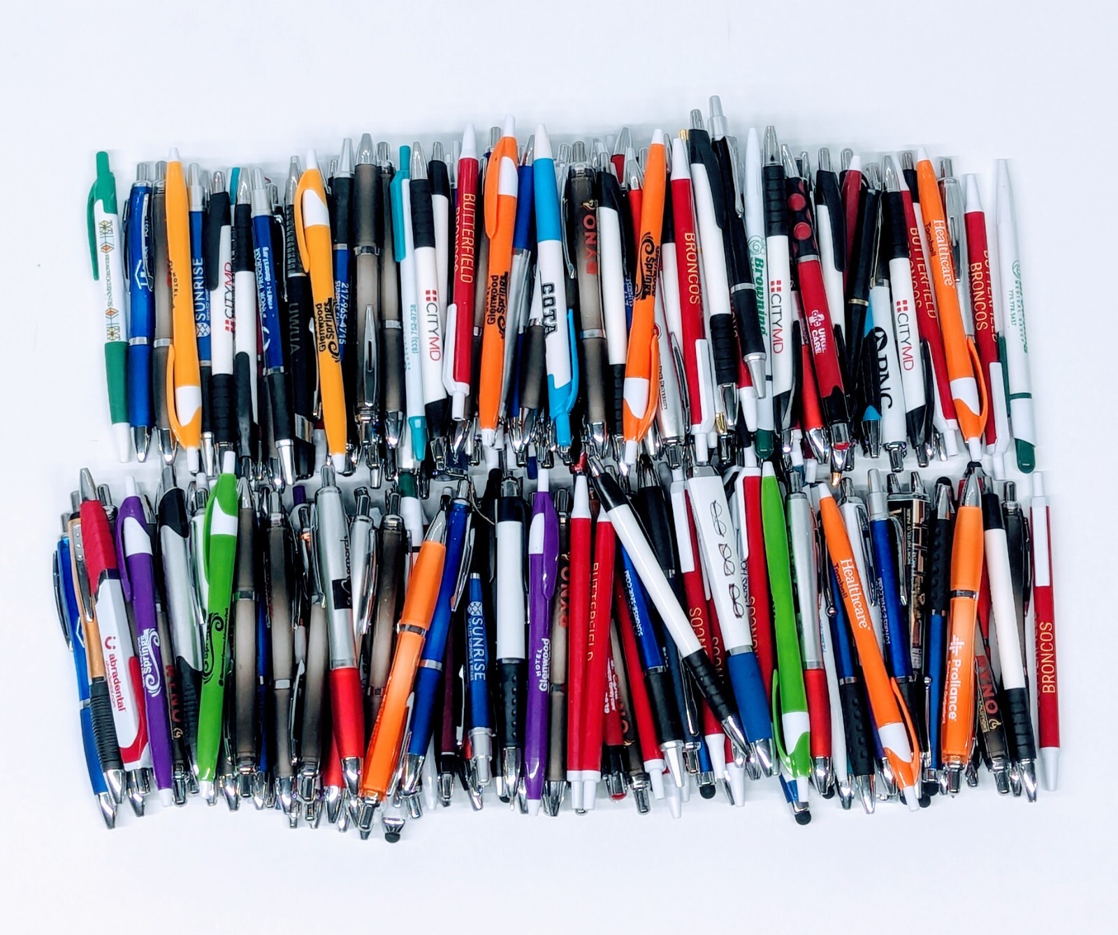 5lb Wholesale BULK lot Misprint Plastic Retractable Click Pens: 200-250 Per Box