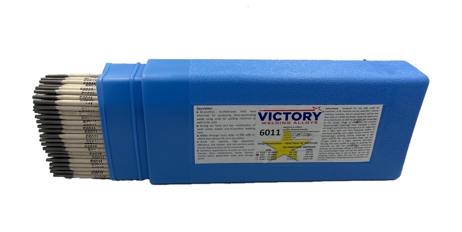 E6011 5/32″ 10Ibs Stick Welding Electrode 6011 Rods 1 Pack 10Ibs