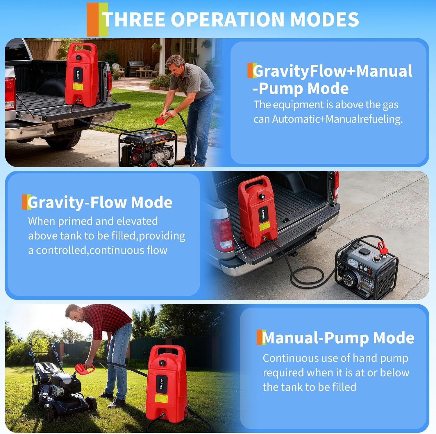 15 Gallon Fuel Caddy Portable Gas Storage Tank Container with Hand Pump Wheels