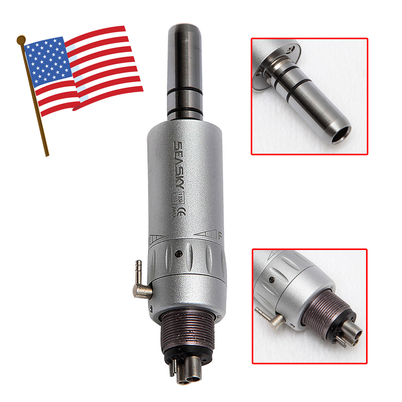 Dental Low Speed Handpiece Contra Angle Straight Air Motor E-type 4 Hole YAD M4