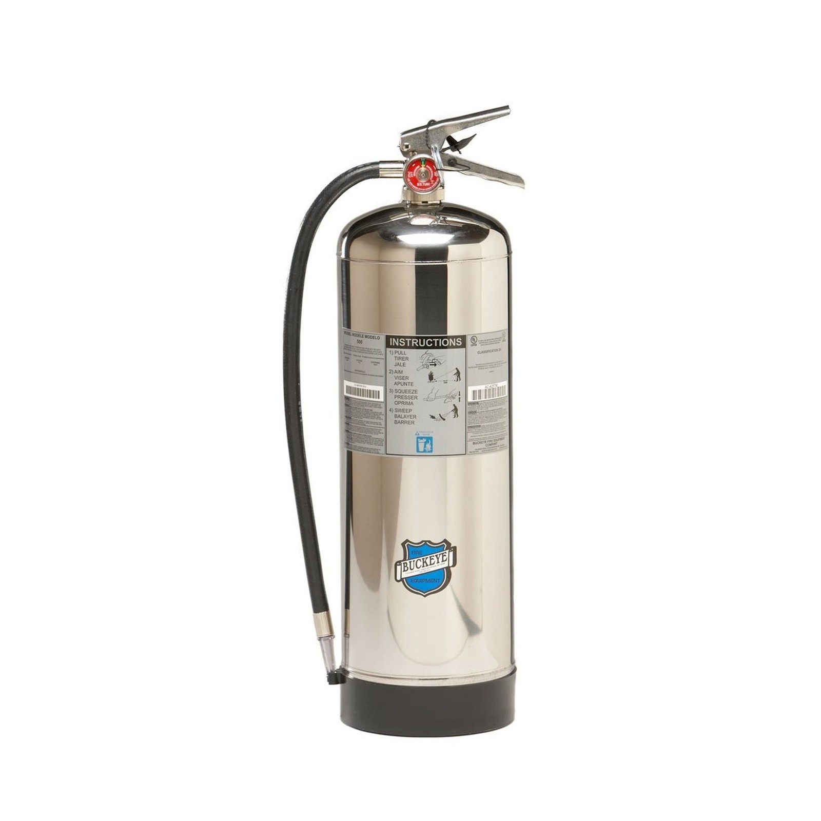 Buckeye 50000 Stainless Steel Water Pressurized Hand Held Fire Extinguisher w…