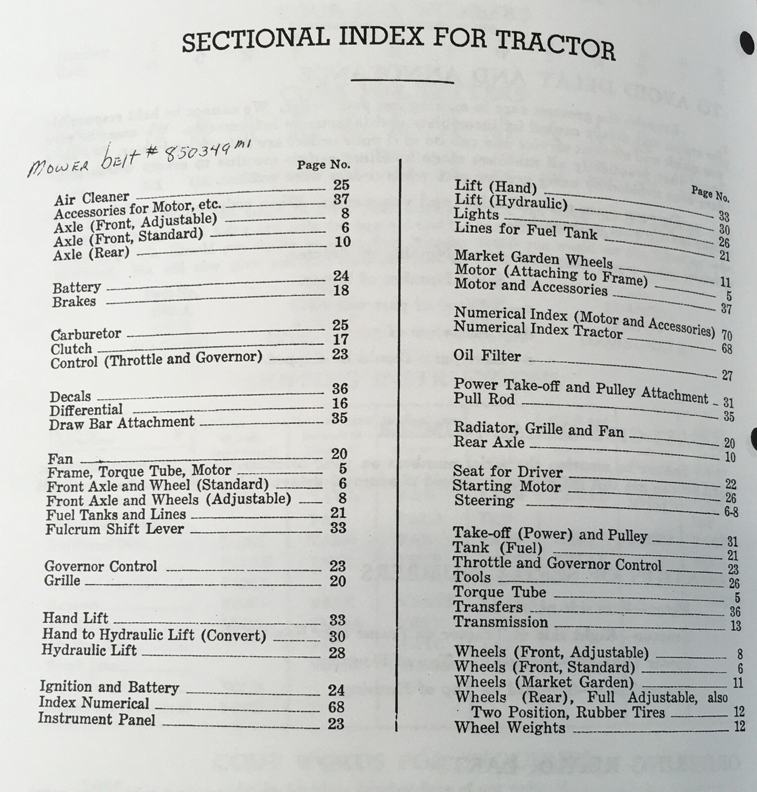 Massey Harris Pony Tractor Parts Catalog Repair List Manual Motor Accessories