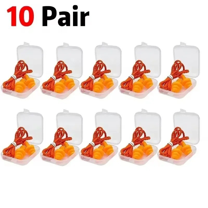 Corded Ear Plugs Soft Silicone Reusable Earplugs Noise Cancelling Safe Hearing