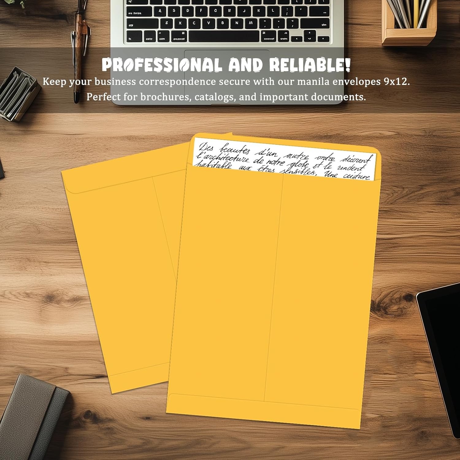 25 Pack Manilla Envelopes 9 x 12, Brown, Letter Size, Self-Seal Manila Large