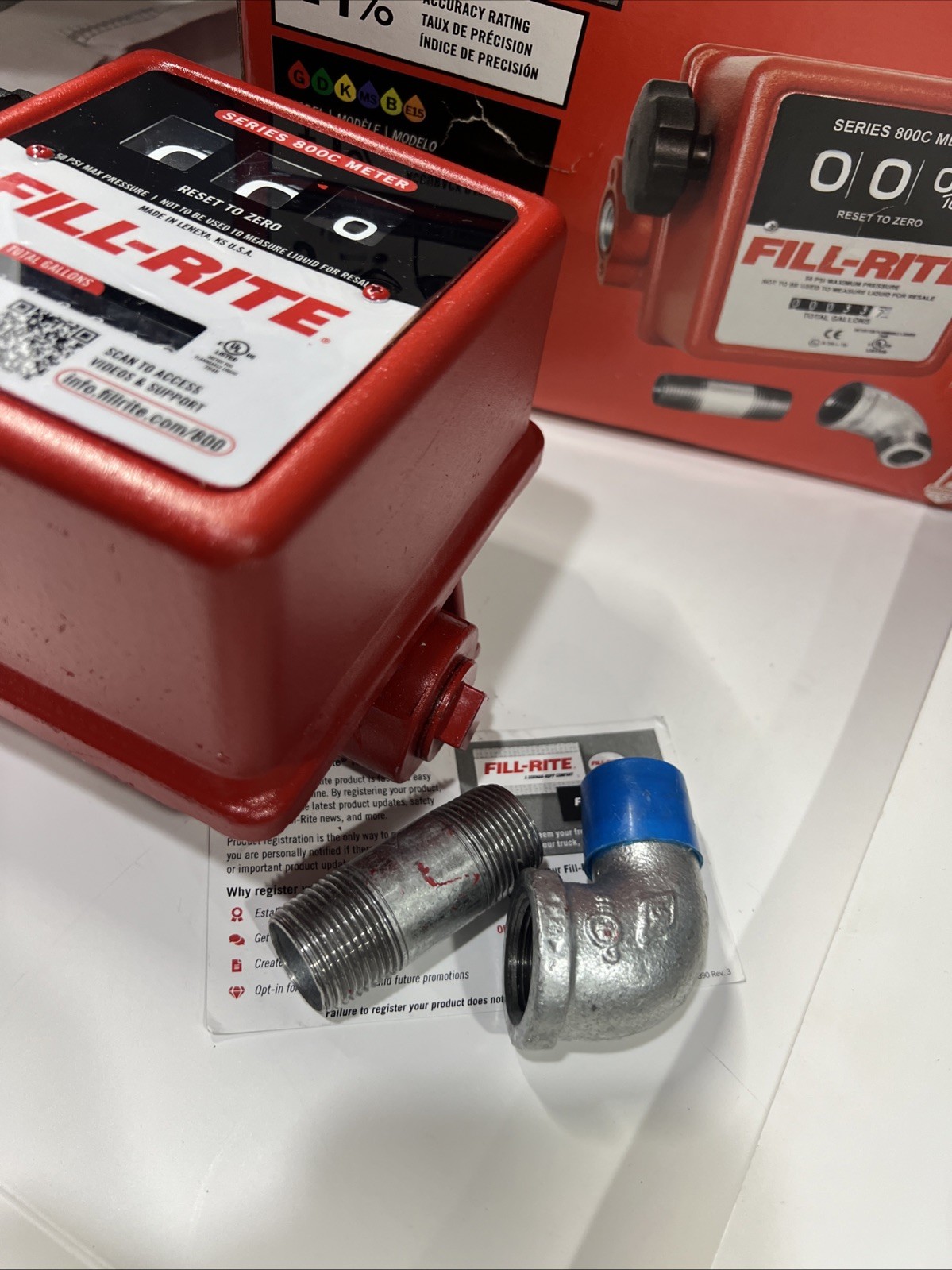 Fill-Rite 807CMK Mechanical Fuel Flow Meter 5-20 GPM 3/4” NPT