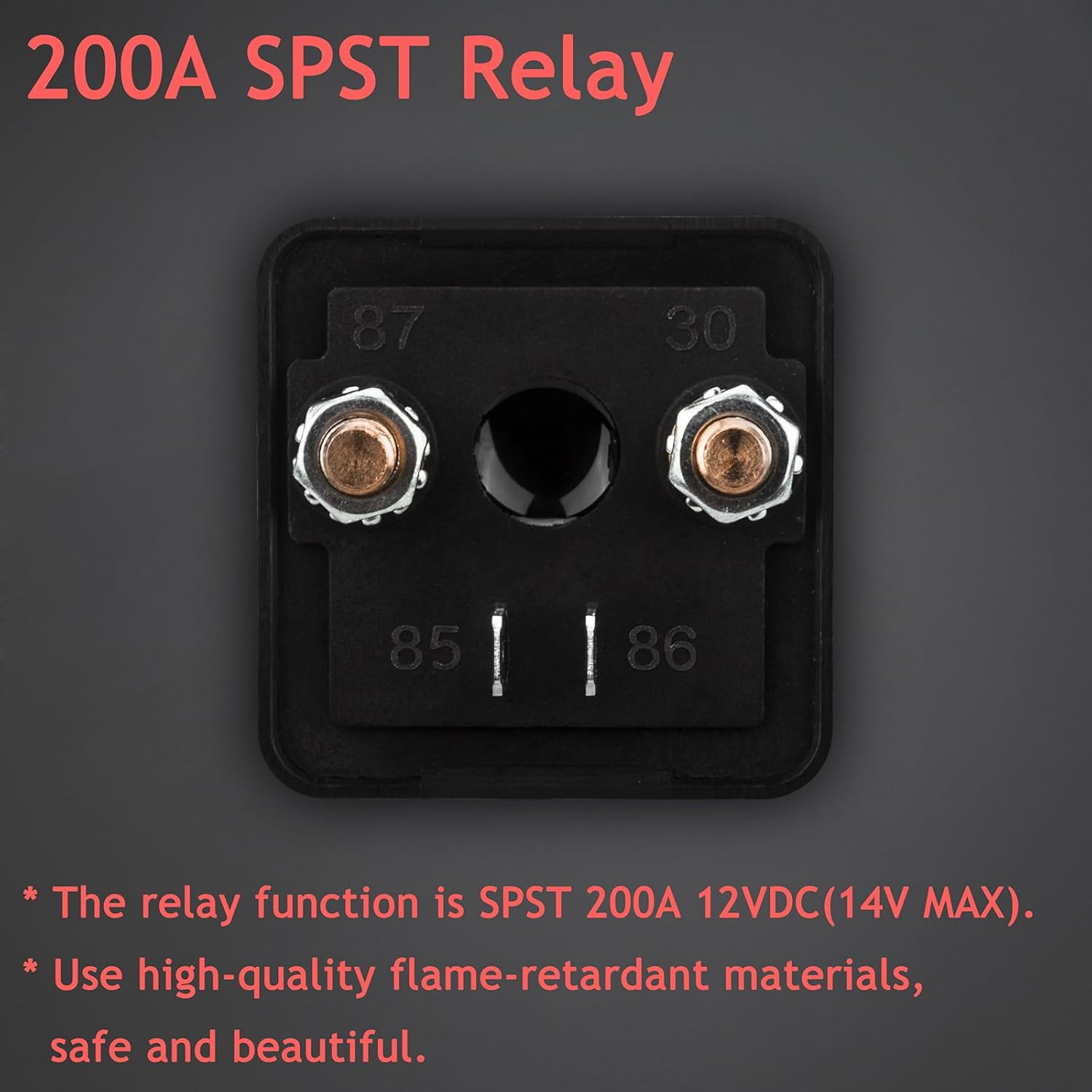 2 Pack 12V 200 Amp Continuous Duty Relay Switch Car Starter Heavy Duty Split Cha