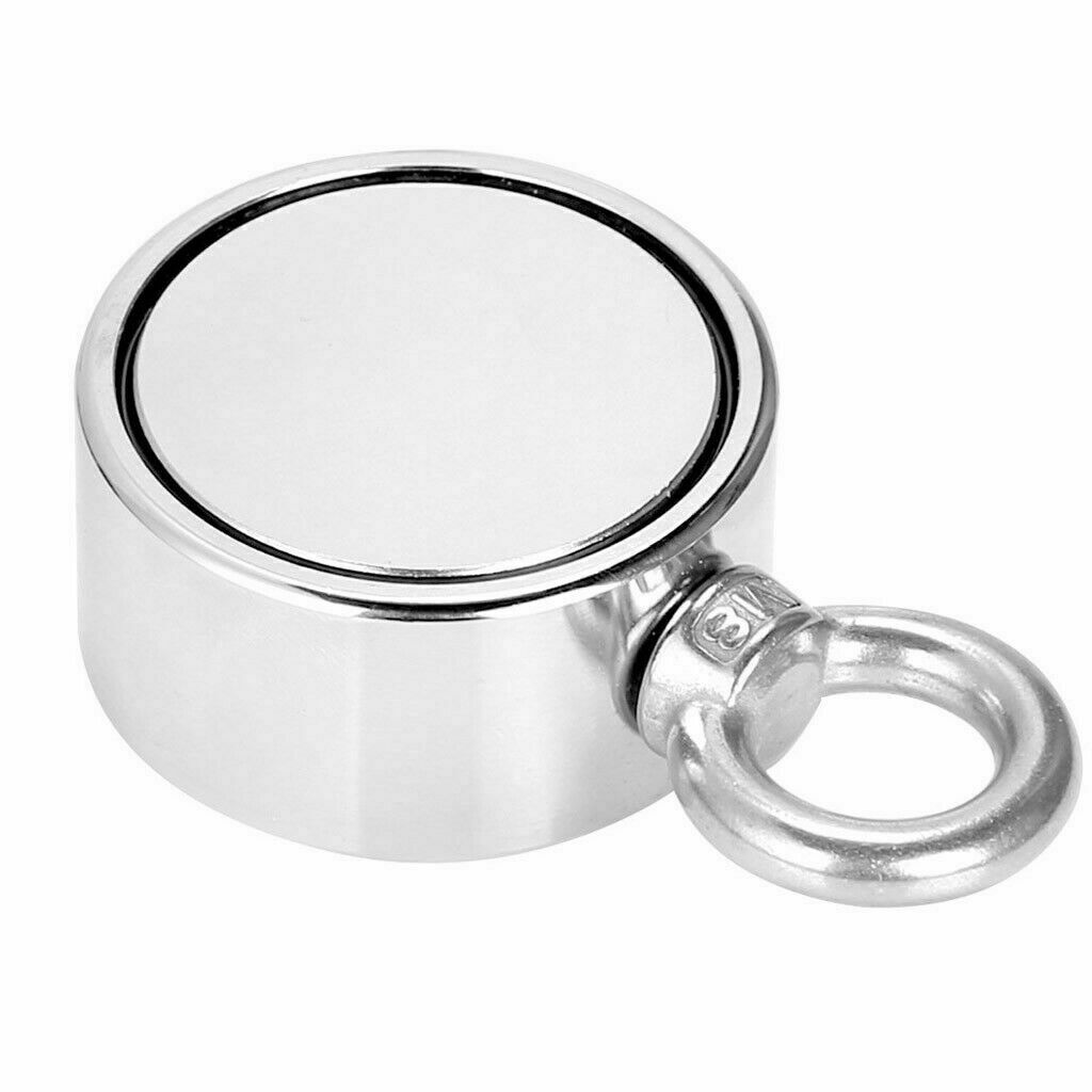 500LBS Double Sided Pulling Force Round Super Strong Neodymium Fishing Magnet