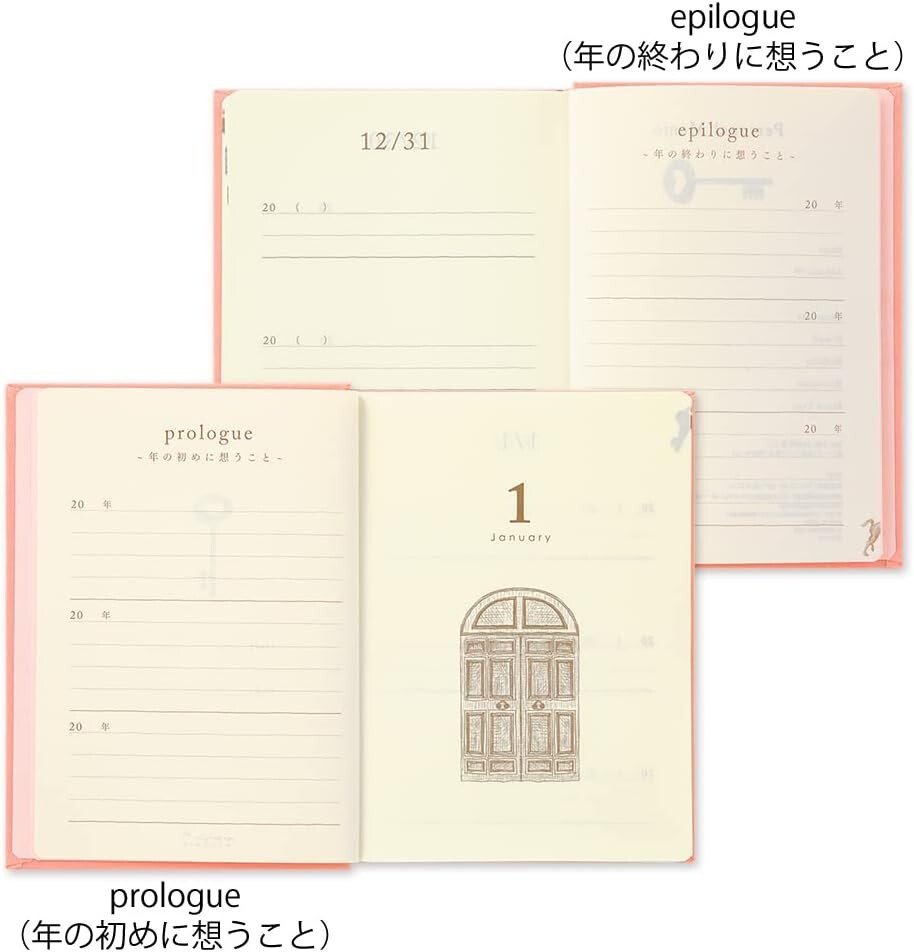 Midori 12901006 Diary 3 Years Consecutive Door Mini Pink JAPAN
