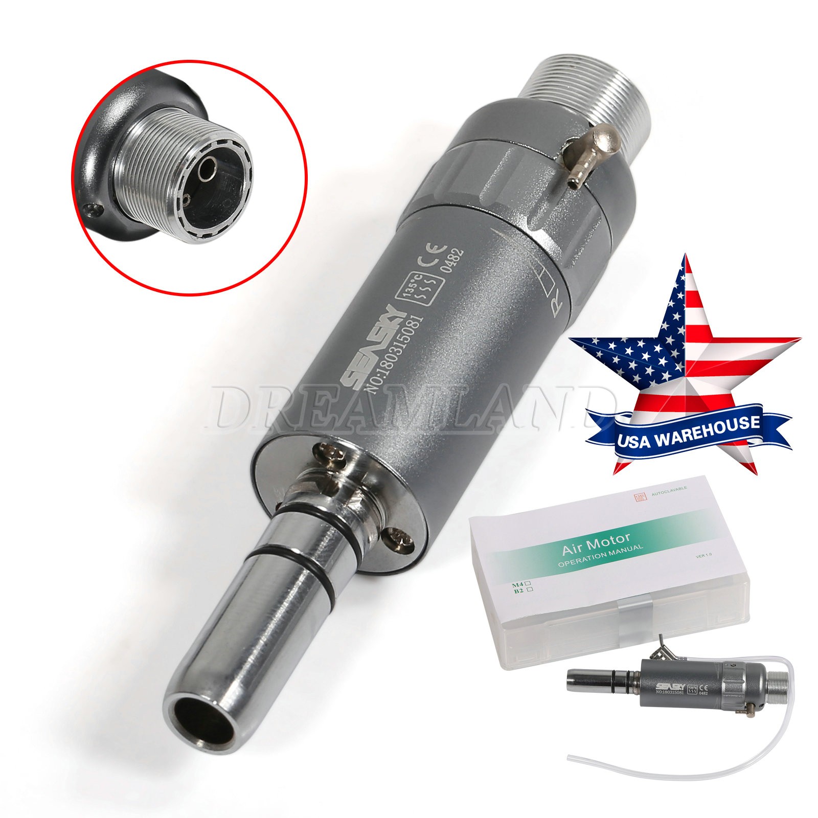 Inner/External Spray Low Slow Speed Handpiece Air Motor 2/4Hole E-type Dental