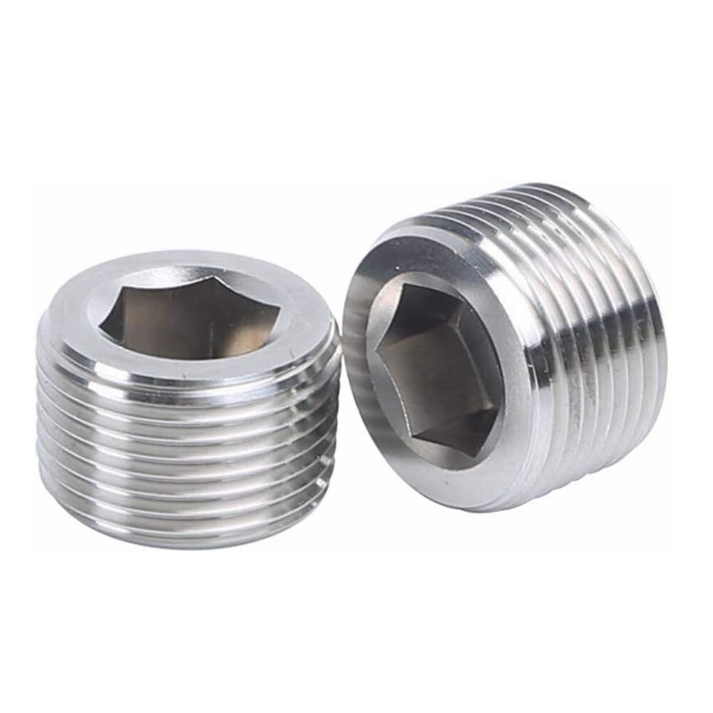 2x 3/4″ NPT Pipe Plug Male Thread Stainless Steel Fitting Countersunk Hex C446