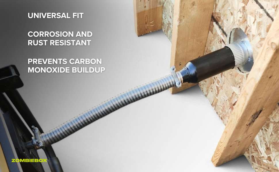 Generator Exhaust Extension Muffler w/Wall Mounting Kit – Universal Fit
