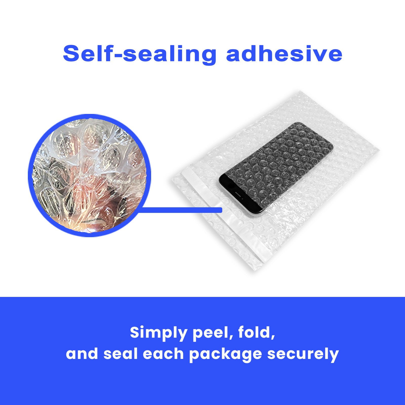 Any Size Bubble Out Pouches Protective Wrap Self Seal Pouches Made In USA