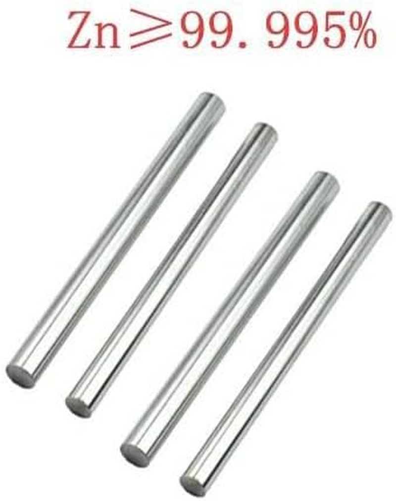 4PCS Pure Zinc Rod 100Mm X 10Mm High Pure Zinc Rods High Purity 99.995% Lengt