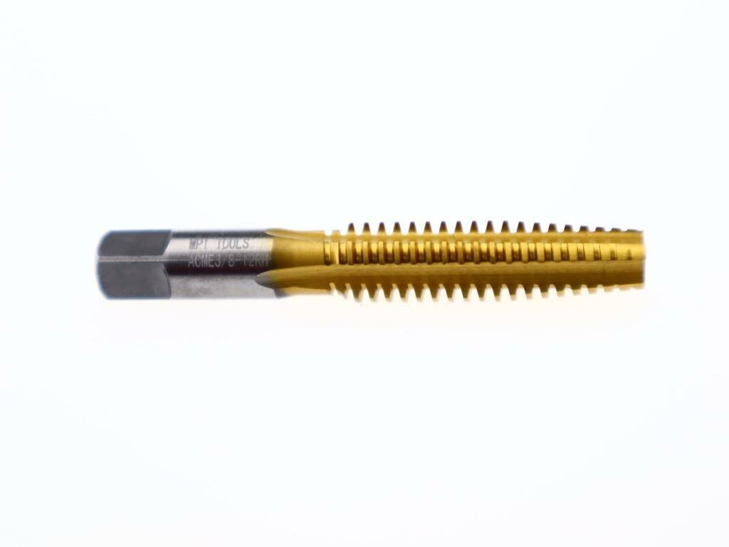 3/8-12TPI Acme Tap Single Pass Tin Coated Right hand Threads High Speed Steel
