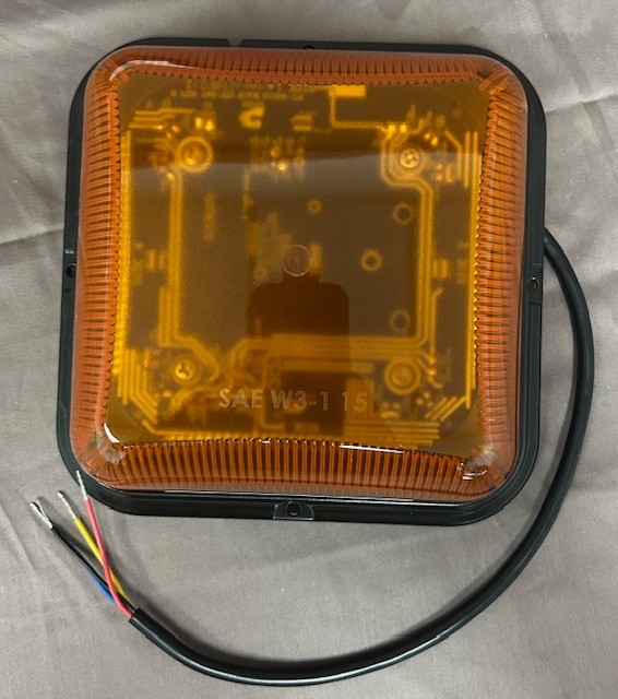 ECCO, AMBER WARNING BEACON, LED, SQUARE/LOW PROFILE,Model EB7180A, NEW OLD STOCK