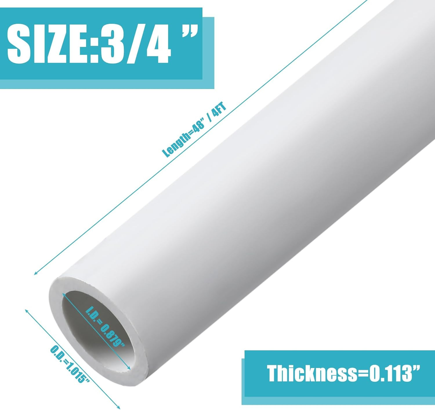 Sasylvia 10 Pcs Length PVC Pipe White DIY PVC Projects Sch40 Furniture Grade