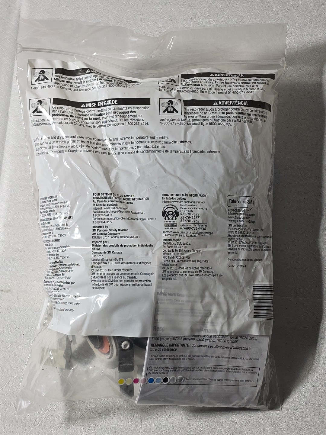 3M 6100 07024 HALF FACE RESPIRATOR MASK SMALL