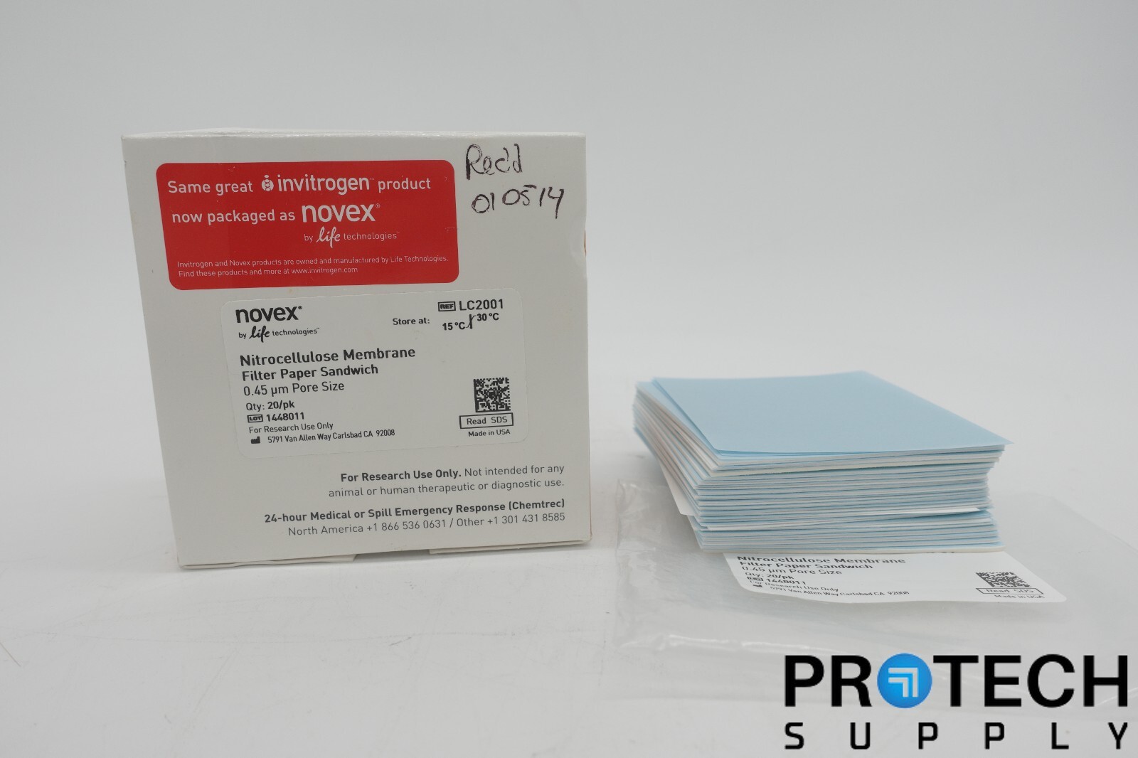 Apporx. 30/Pk INVITROGEN LC2001 Nitrocellulose/Filter Paper Sandwich 0.45μm NEW