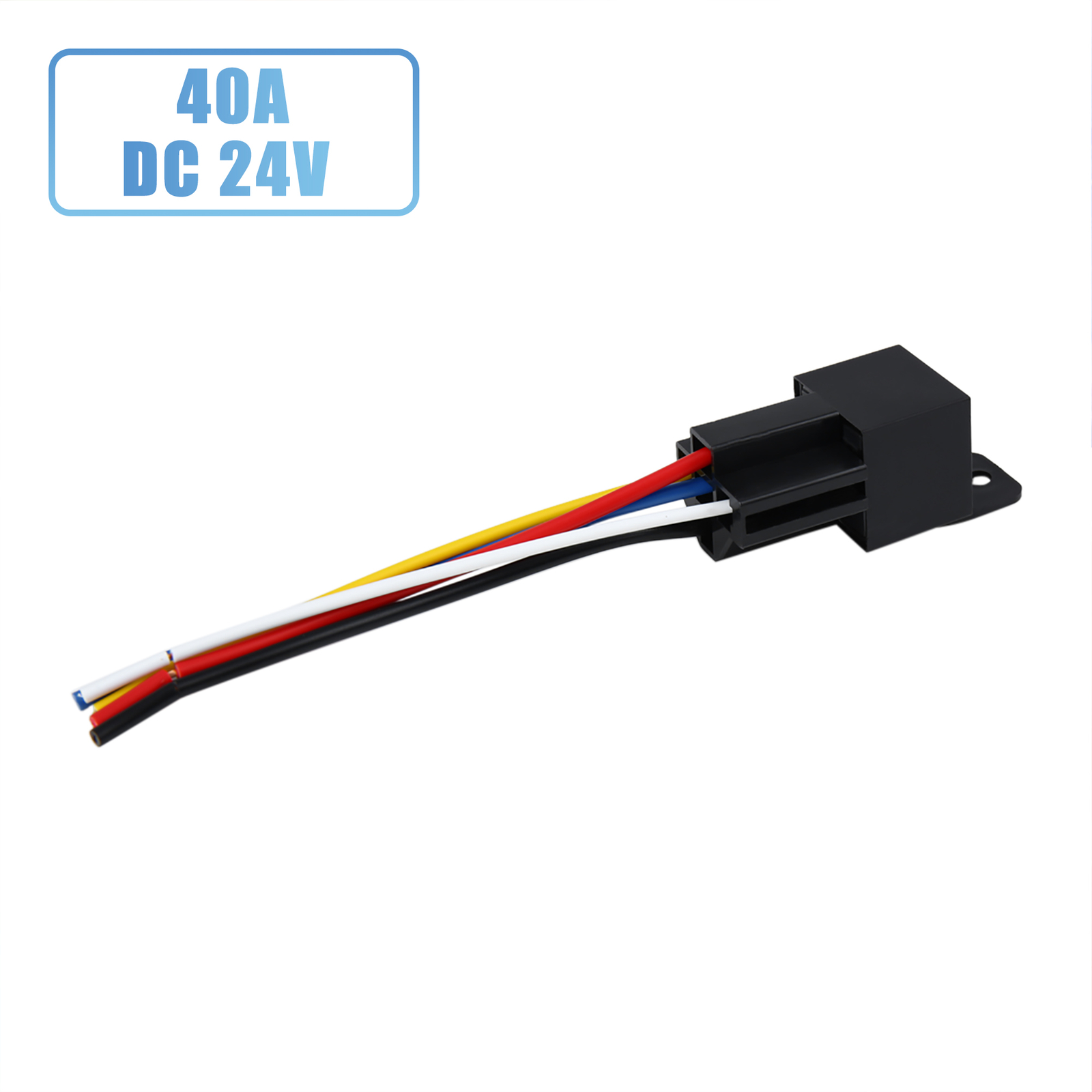 Universal 24V 40A SPDT Car Relay 5 Pin 5 Wires w/ Harness Socket Plug Pack of 5