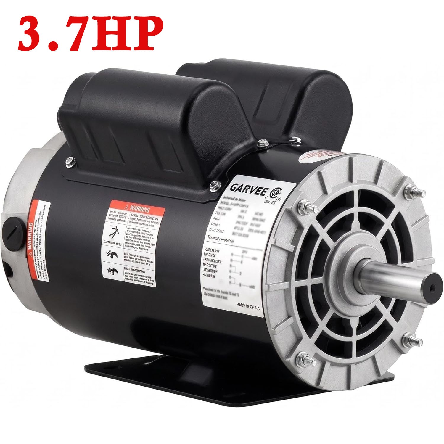 3HP/3.7HP Air Compressor Electric Motor 230V 56 Frame 3450 RPM 5/8» Keyed Shaft