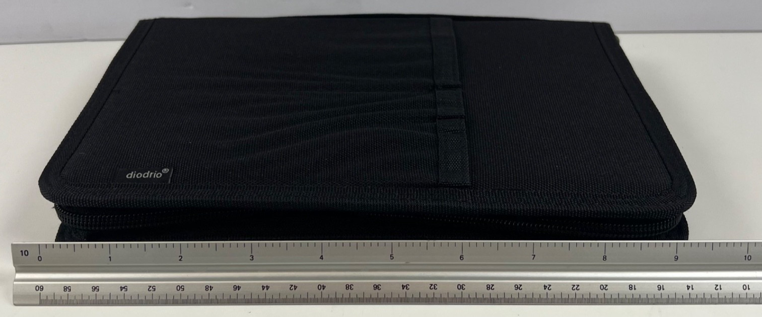 Diodrio Zipper Journal Organizer with A5 Notebook Pen & Card Holder Black