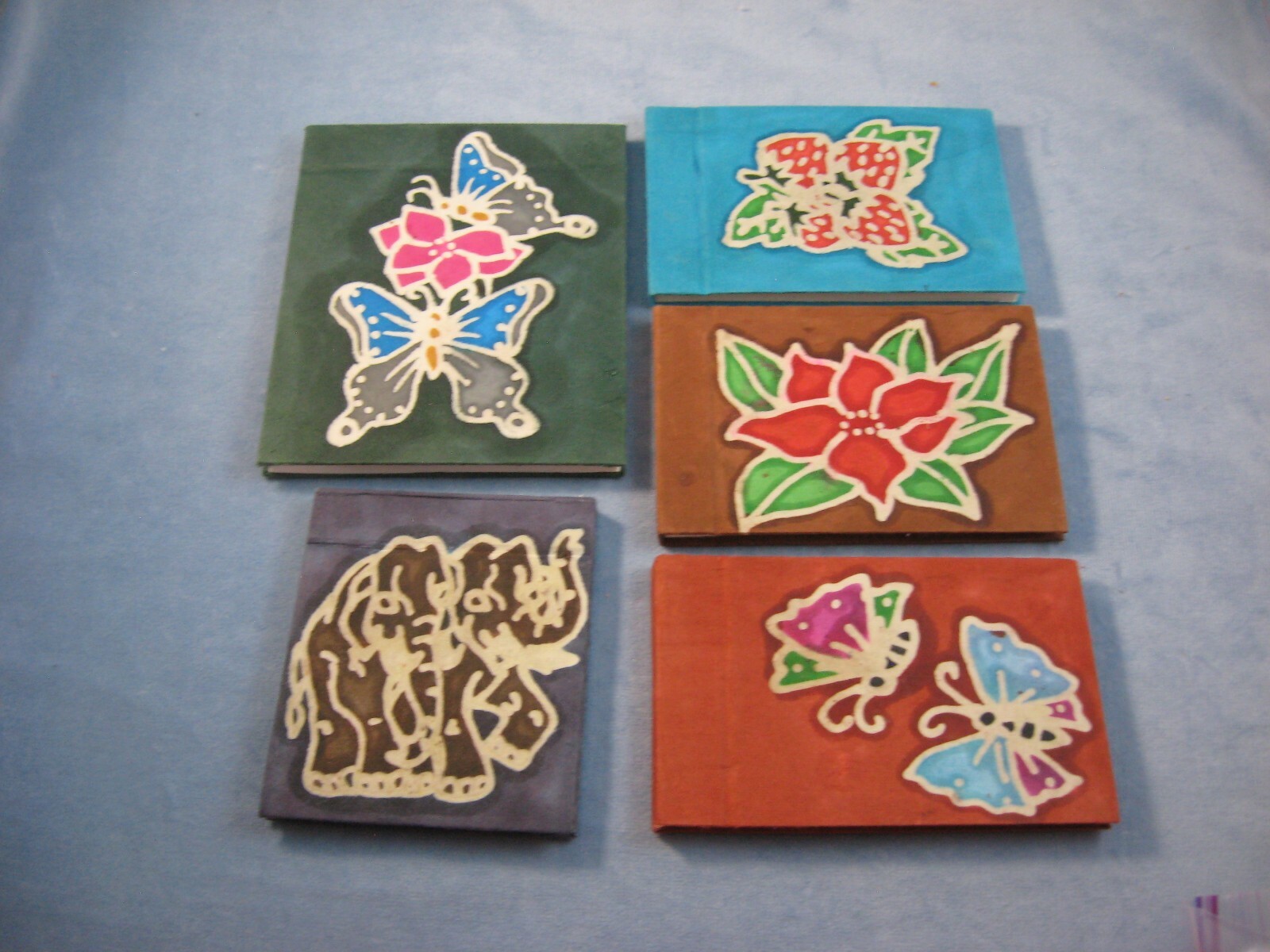5 Handmade Natural Paper Blank Book-Journal-Diary-Notepad-Dream Book-Memo NOS