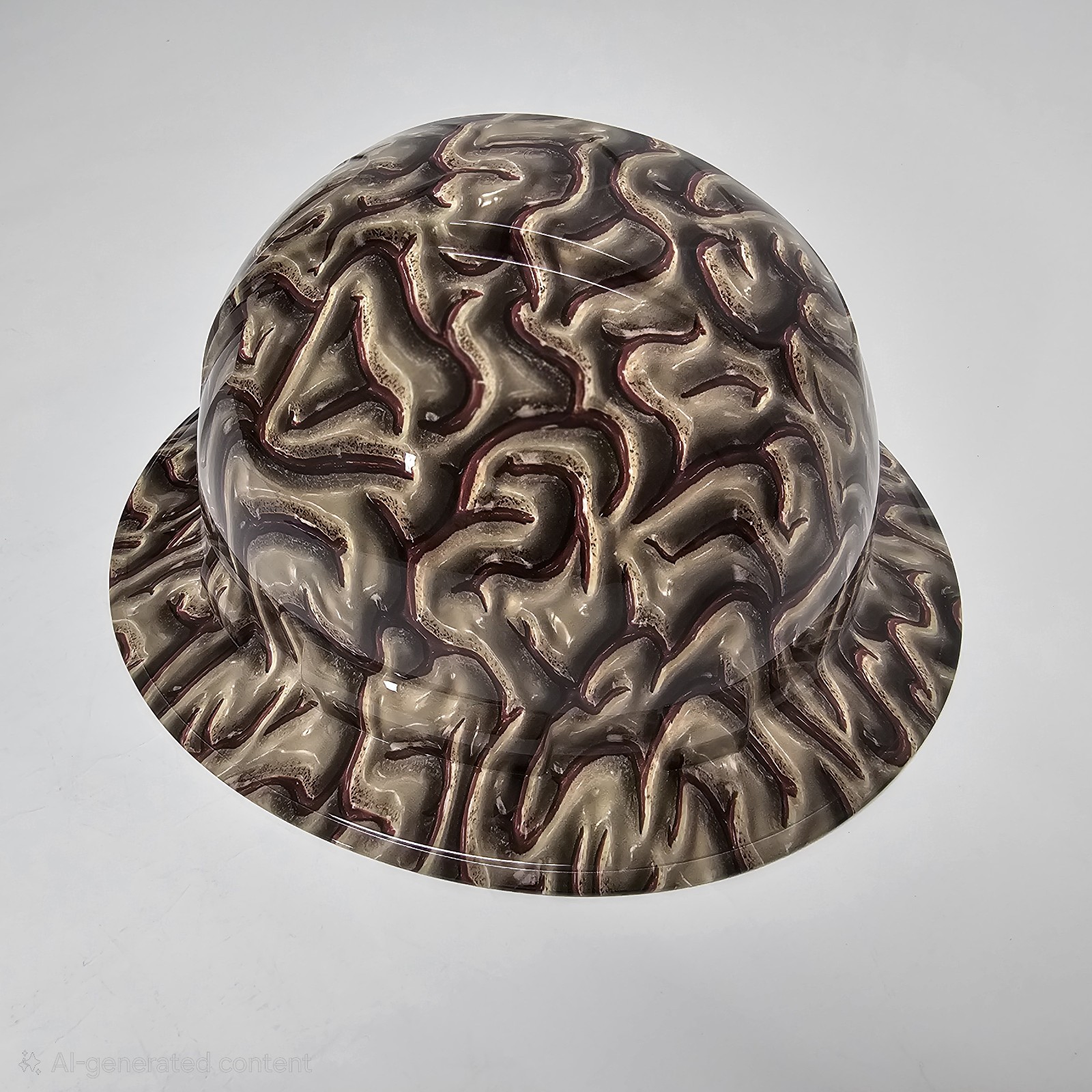 full brim hard hat custom hydro dipped IN BRAIN BUCKET BIG BRAINIAC NEW