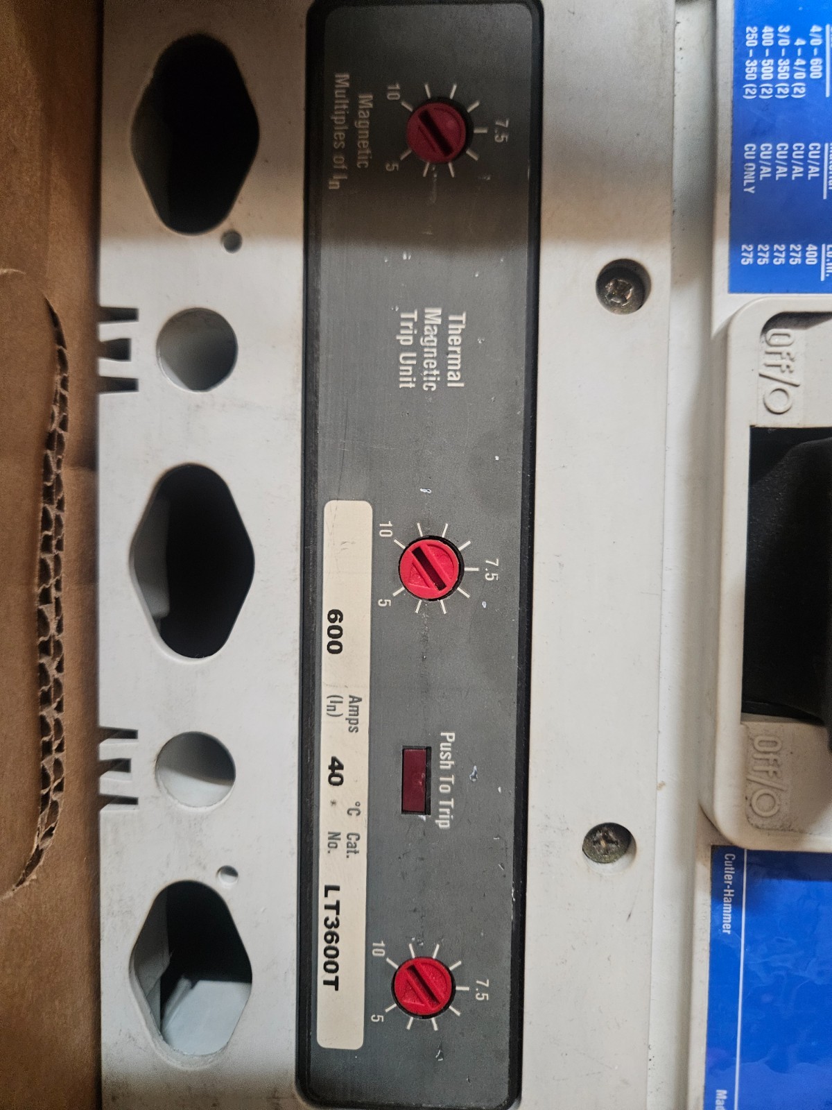 Cutler Hammer LD3600F Circuit Breaker 600 Amp