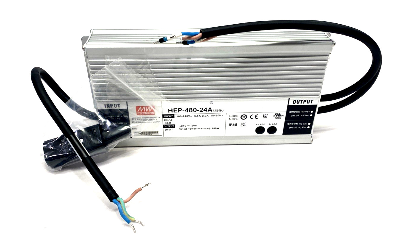 Mean Well HEP-480-24A Power Supply, Chassis Mount 100-240VAC 24V 20A 480W
