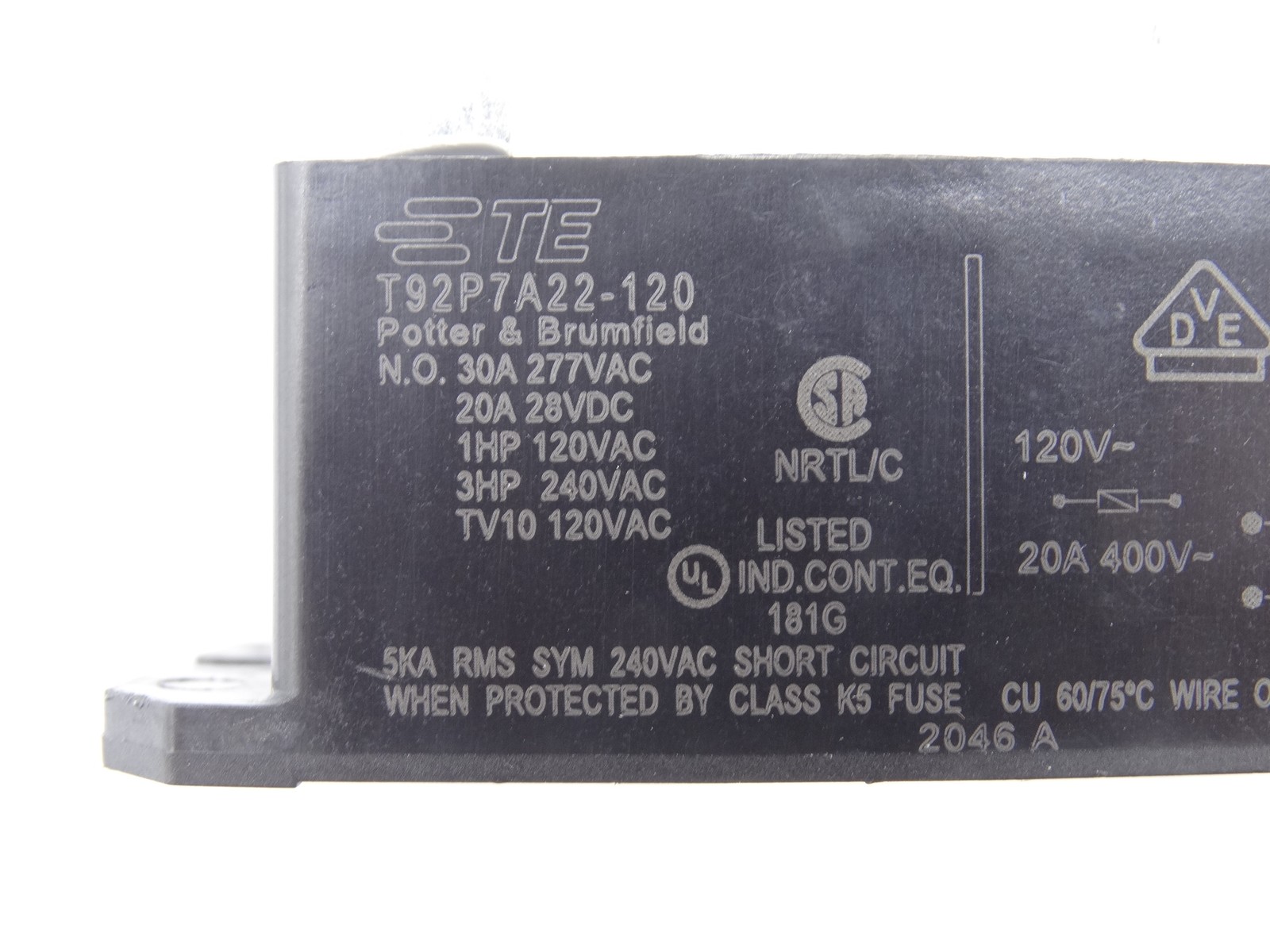 TE CONNECTIVITY T92P7A22-120 RELAY