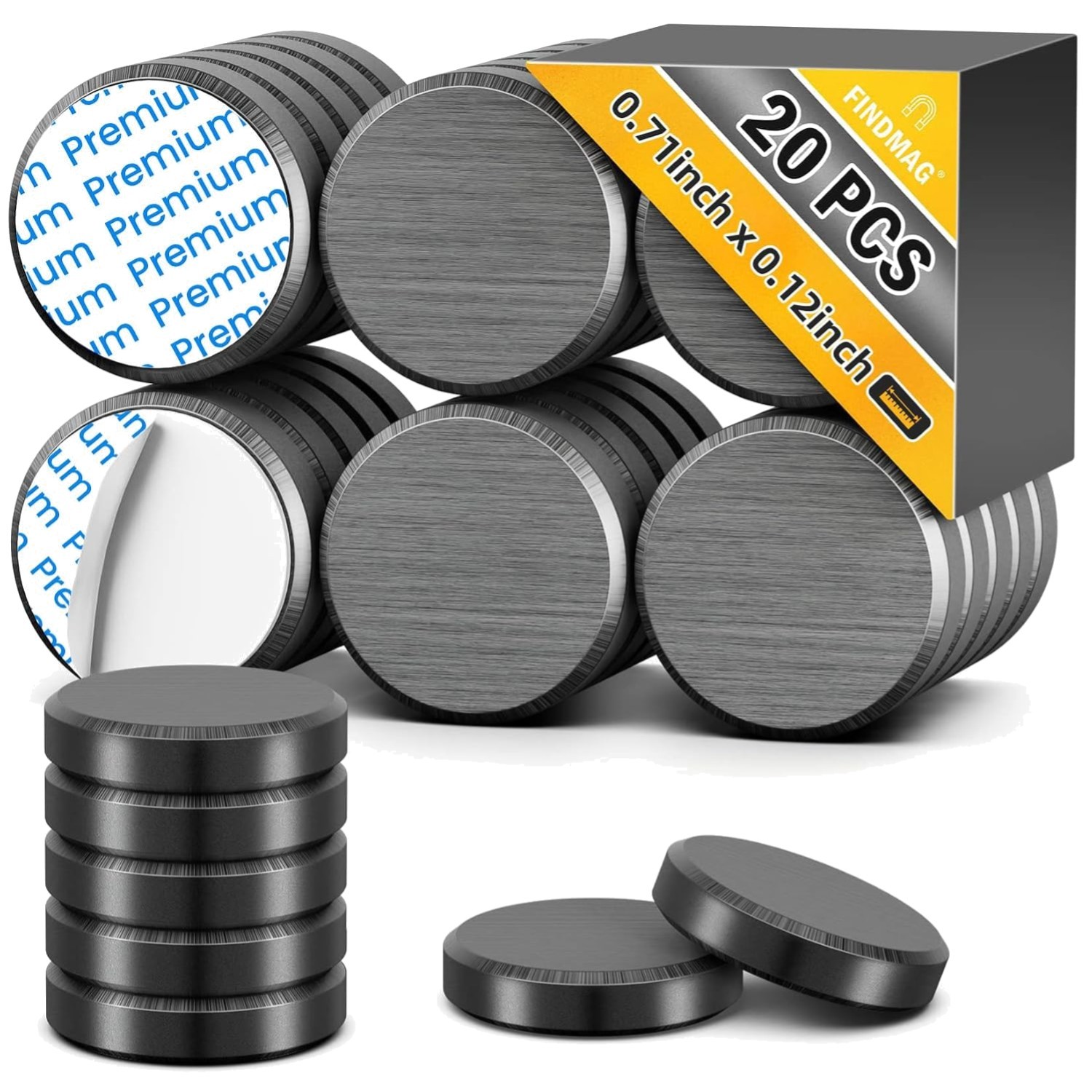20pack Magnets for Crafts with Adhesive Backing, Round Disc Magnets Strong Stick