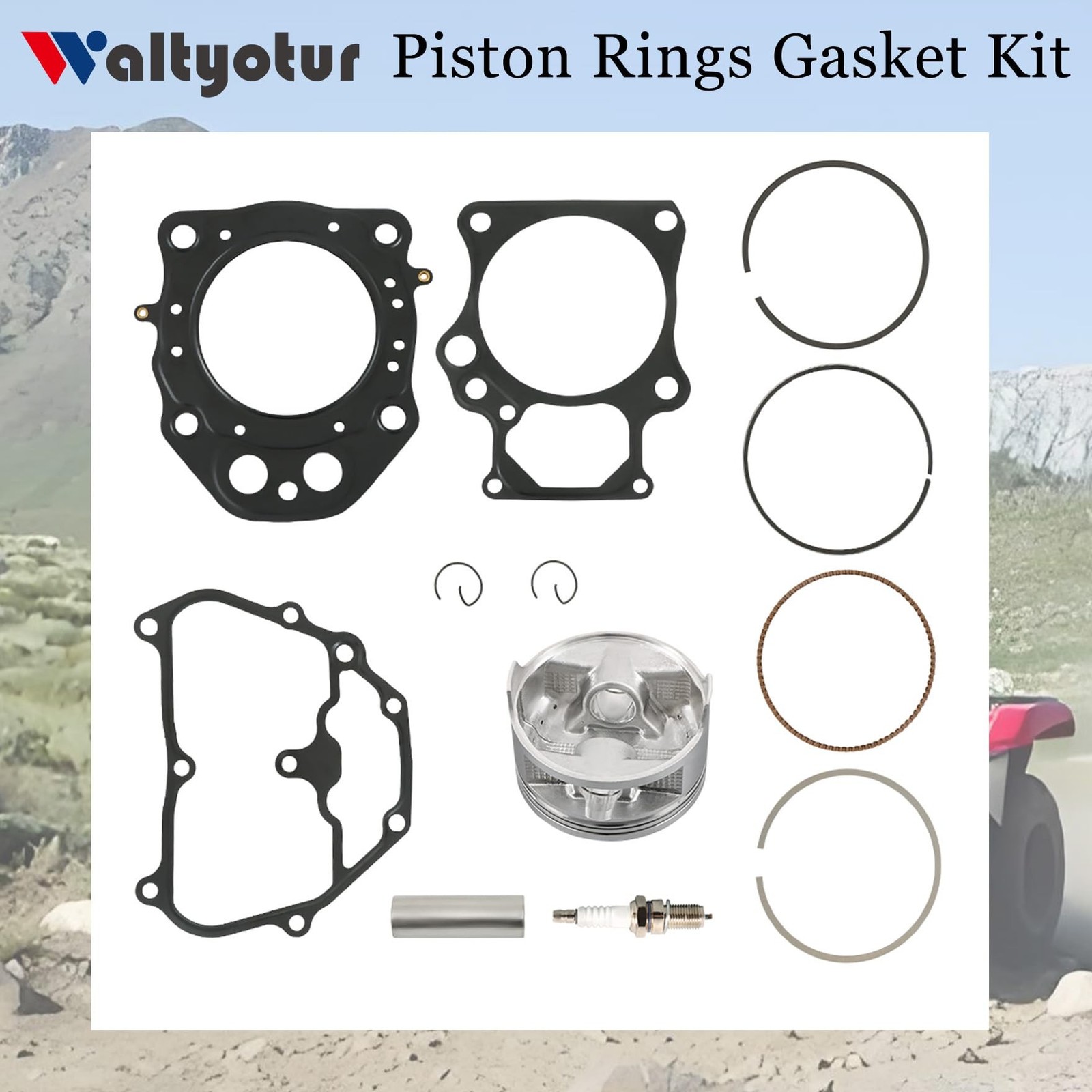 waltyotur Piston Rings Gasket Kit Replacement for 2007-2020 Honda Rancher 420…