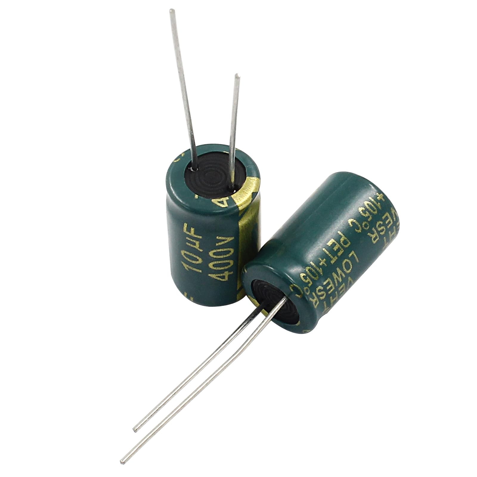 10PCS 400V 10UF Electrolytic Capacitor, 0.39×0.63in High Frequency Aluminum E…