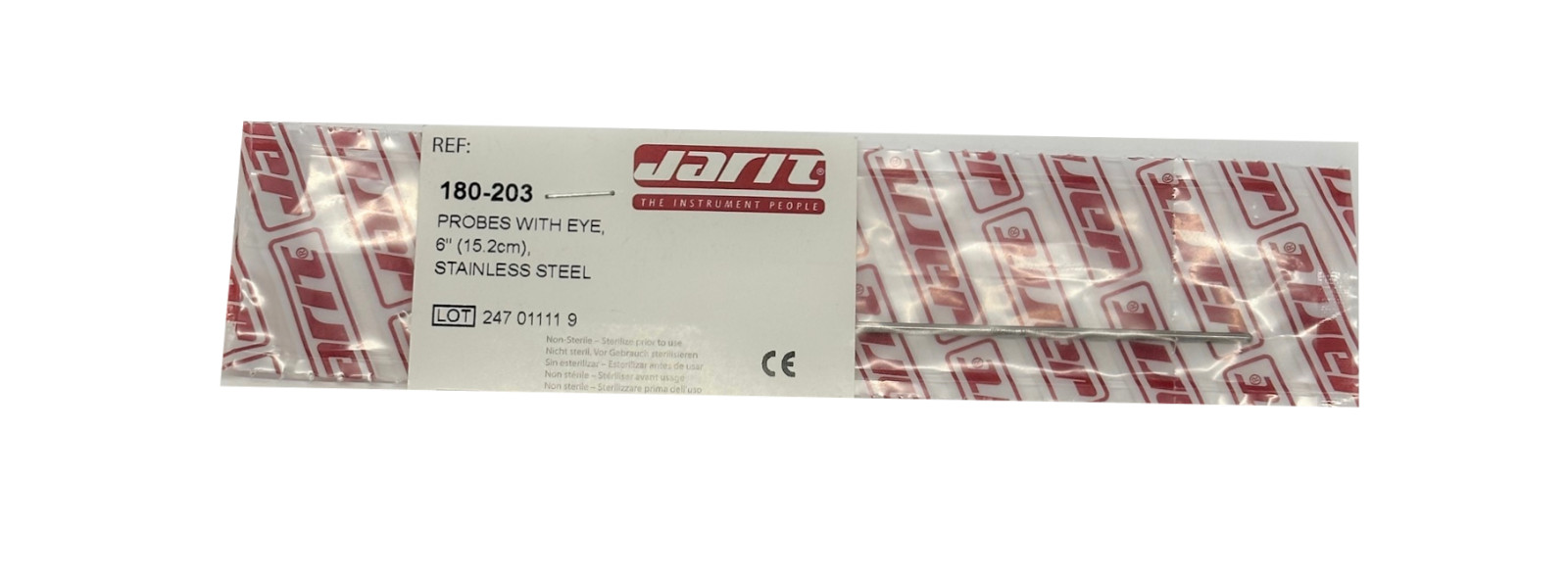 Integra Jarit 180-203 6in Stainless Steel Probe w/ Eye A.