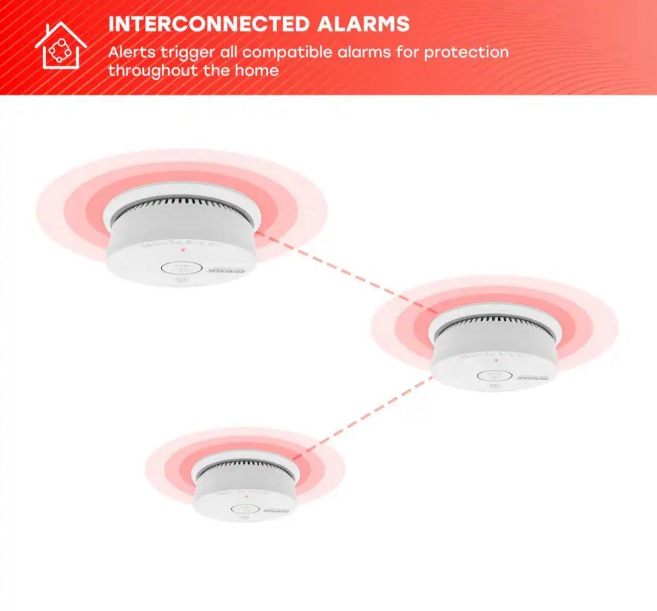3-PK Universal Hardwired W/ 9V Battery Backup Photoelectric Smoke Detector