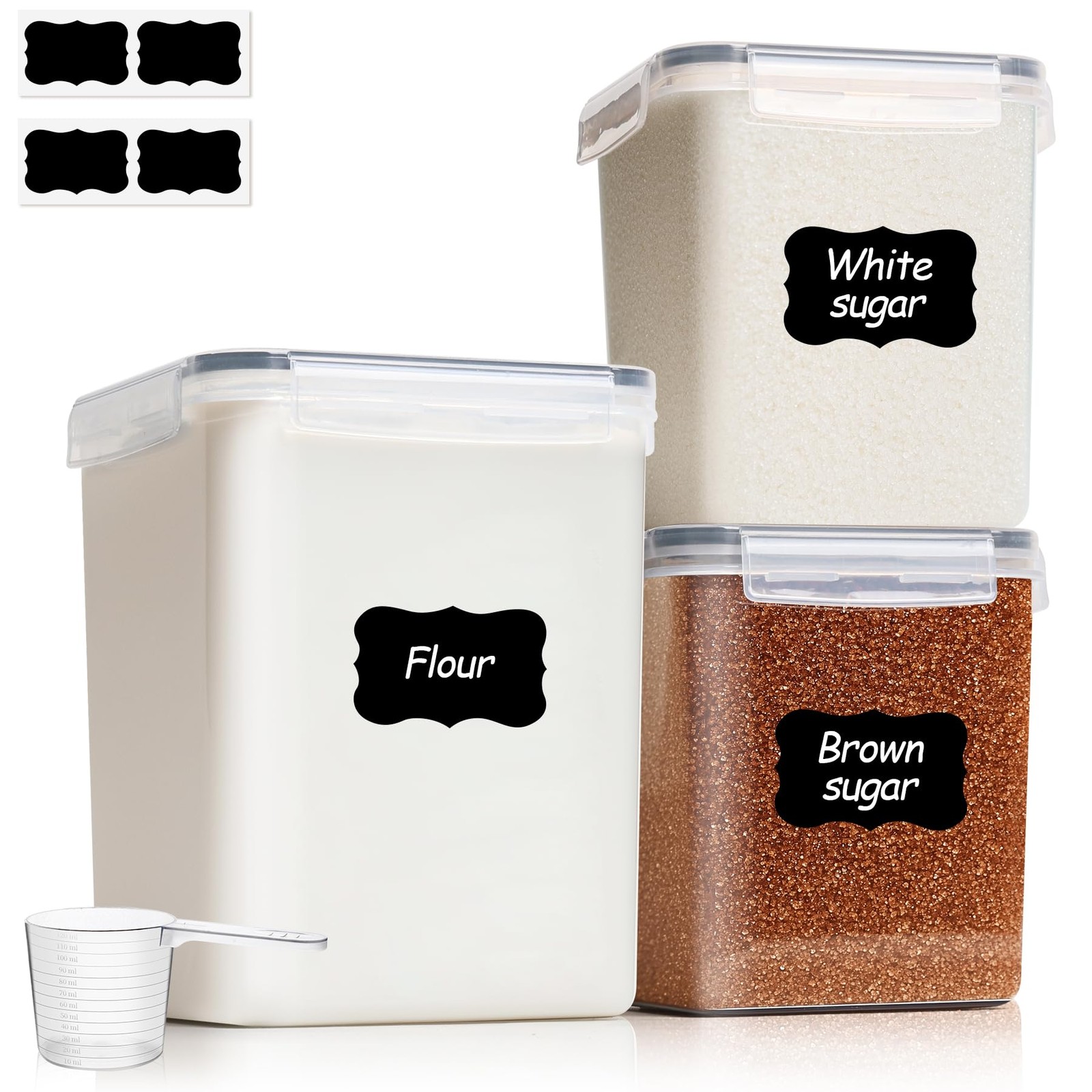 ComSaf Storage Containers Set of 3 Square 5.2L + 2.5L x 2 Airtight Food