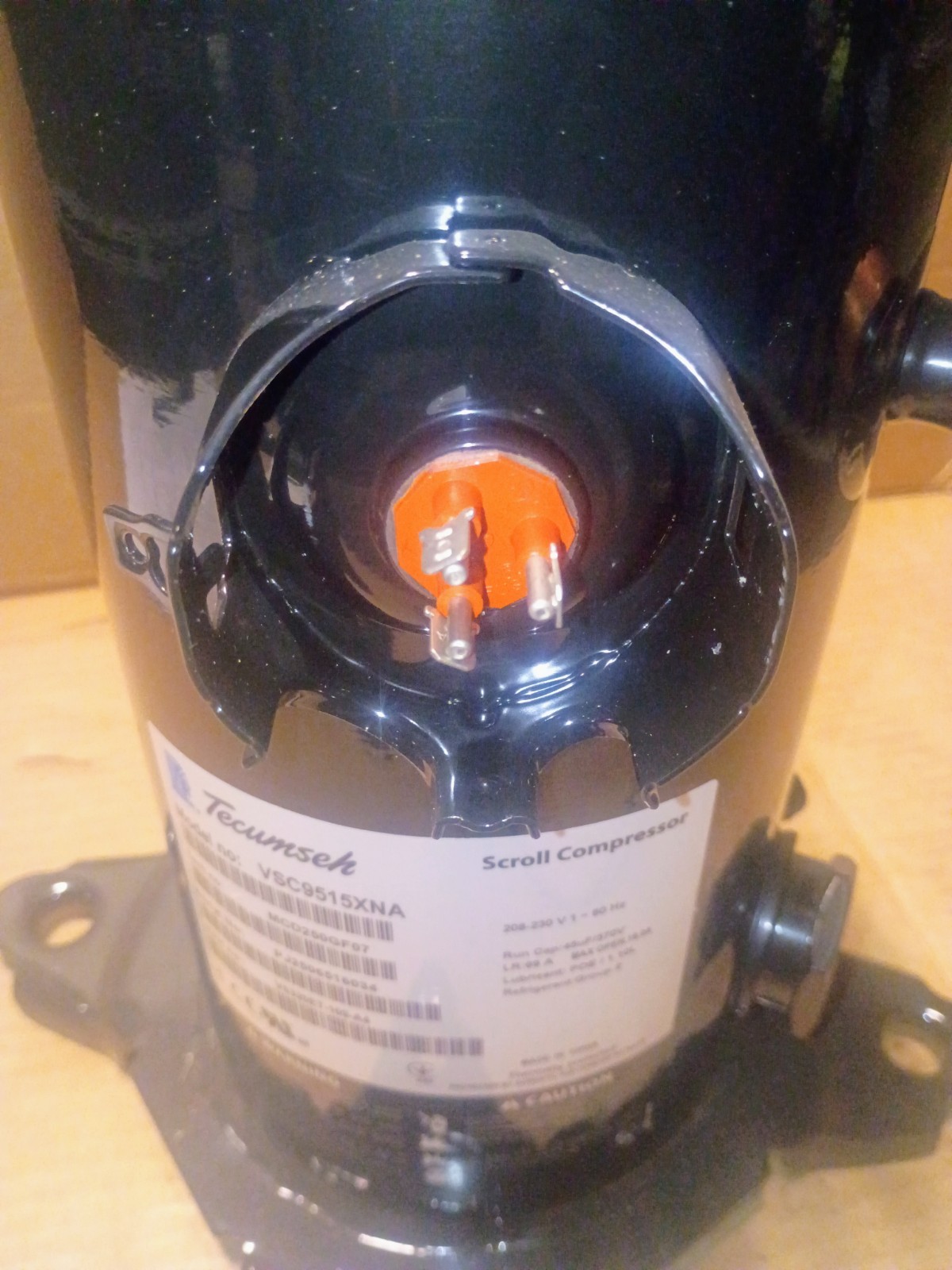 New Tecumseh VSC9515XNA 2 HP R-404A/Multi-Refrigerant Scroll Compressor 220V 1PH