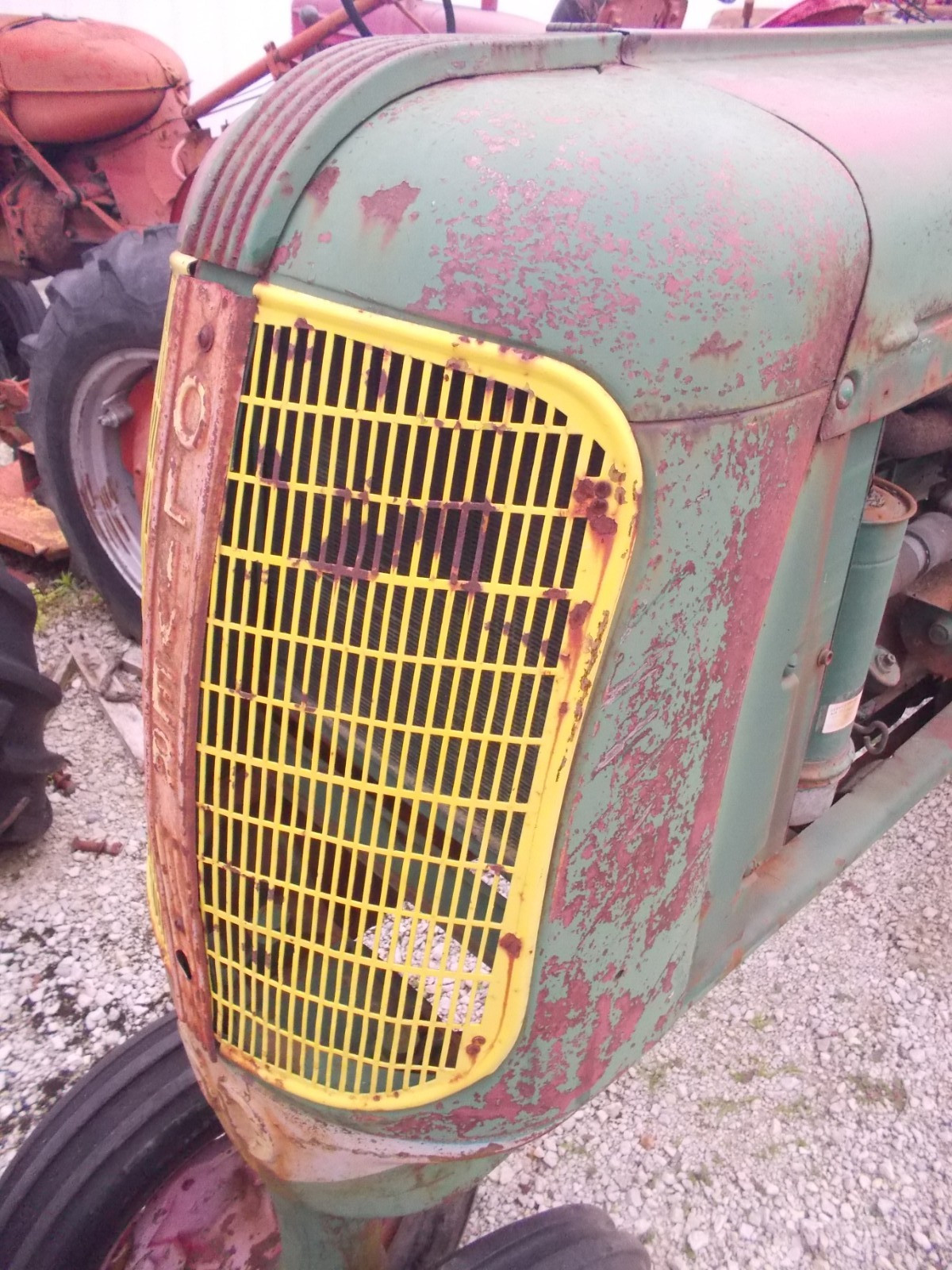 Oliver 60 Tractor NICE ORIGINAL front nose cone grill w/ screen & center badge