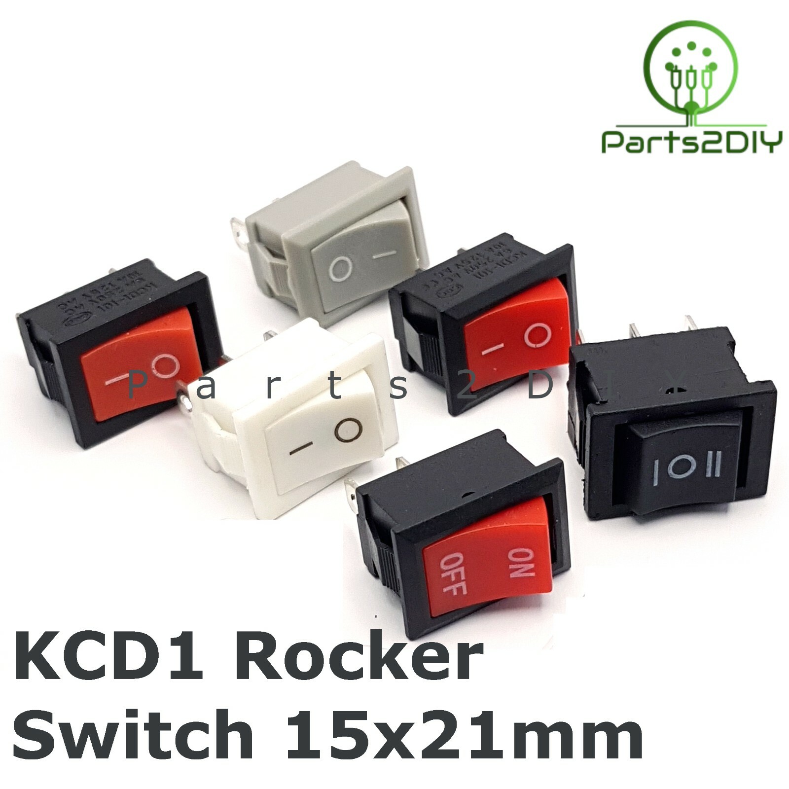 KCD1 Rocker Switch 15x21mm 2/3/4/6 Feet Different Colours ON/OFF 1/O IOII UK