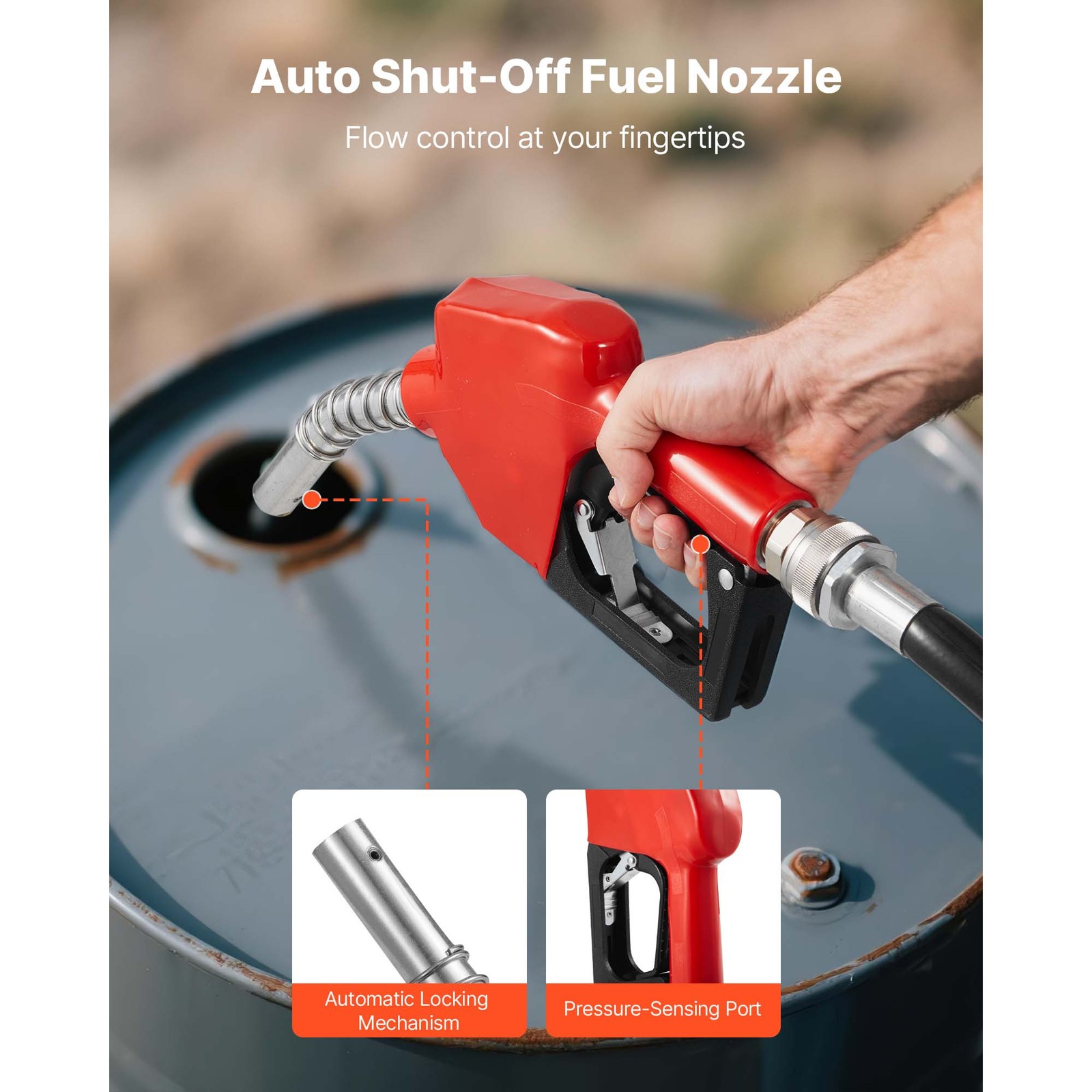 Uimoso 110V Electric Fuel Transfer Pump, 15 GPM Flow Rate with Fuel Nozzle