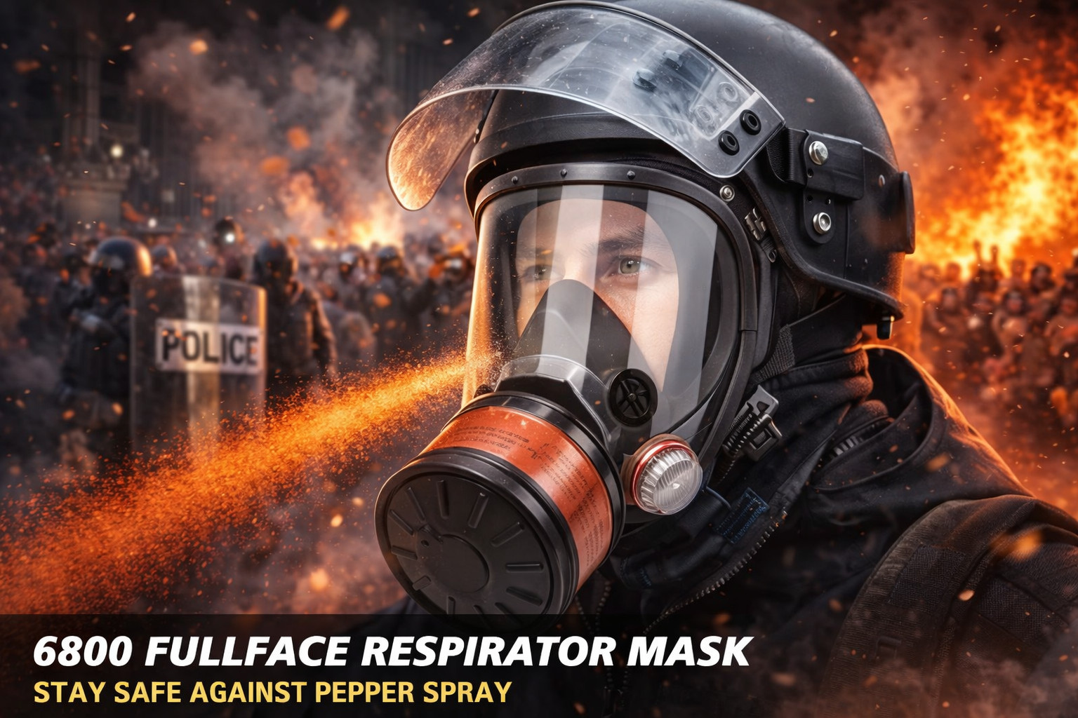 Full Face Gas Mask Respirator – Tear Gas Protection – Veteran Owned Seller Masks